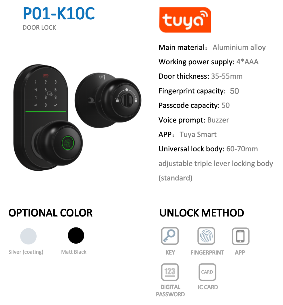 P01-K10C Door Lock