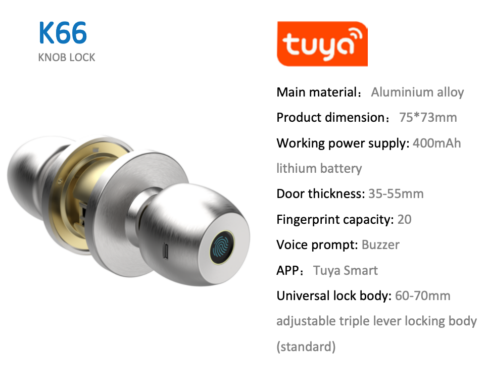 K66 Smart Knob Lock